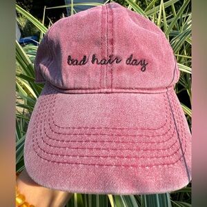 David and Young Bad Hair Day Fun Washed Red Adjustable Baseball Style Cap Urban